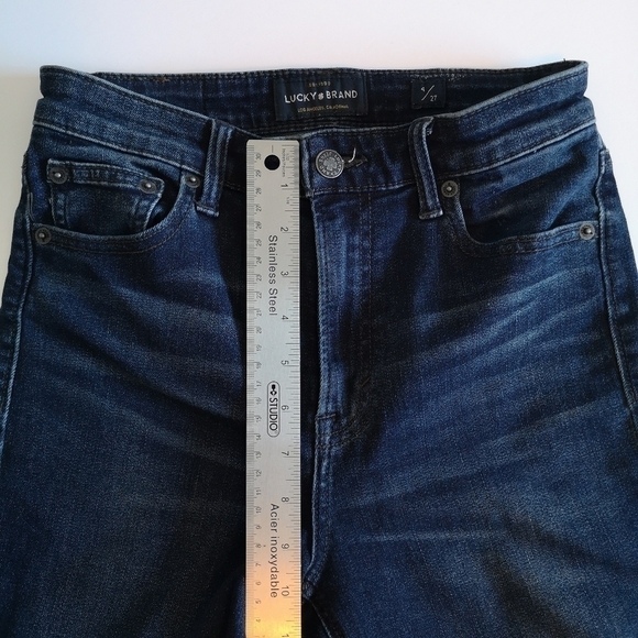 Lucky Brand | High-Rise Bridgette Dark Blue Skinny Jeans 4/27 - Picture 4 of 10